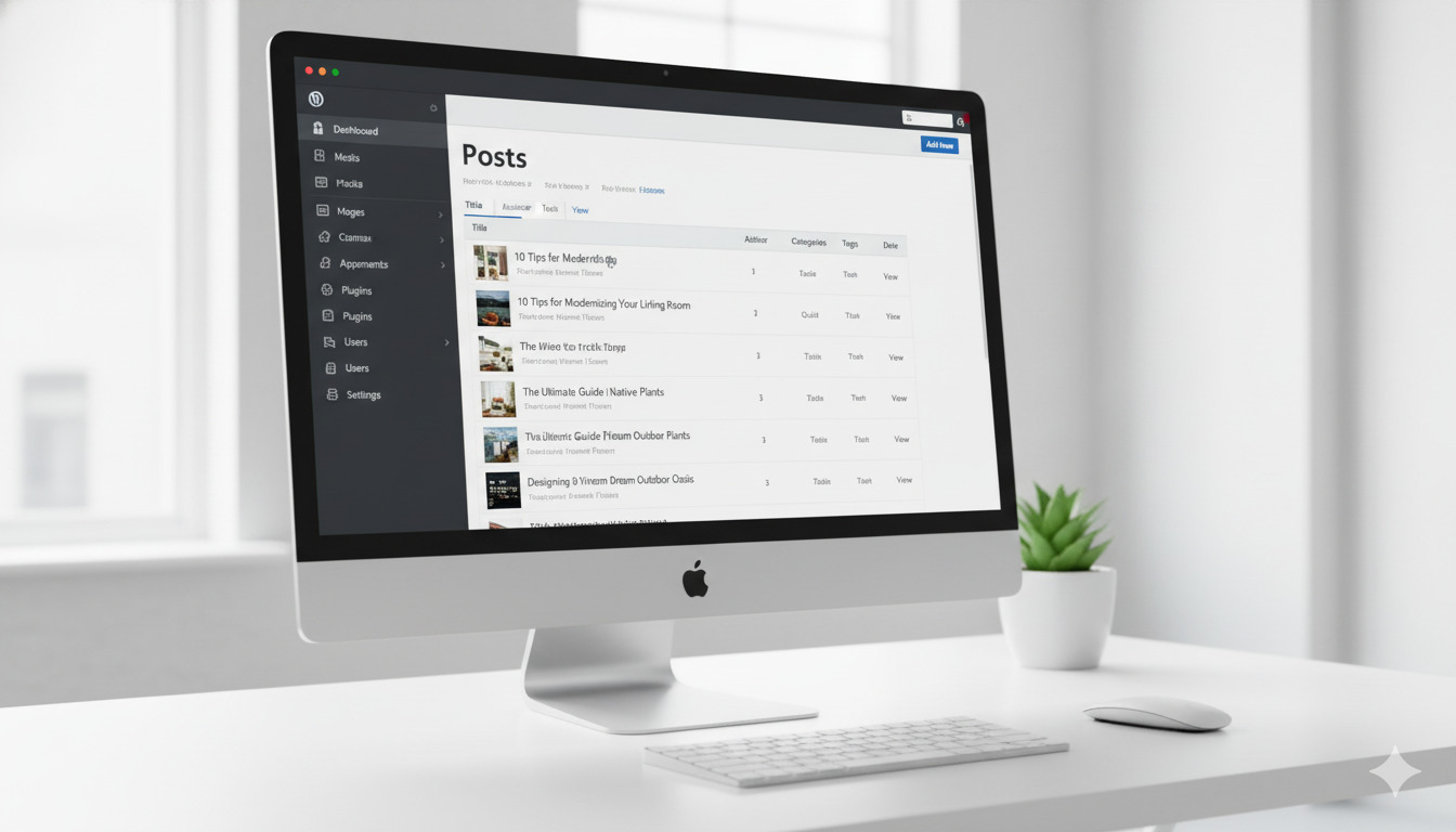 WordPress content management system interface